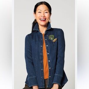 Lisa Bayne Denim Micah Shirt Jacket M